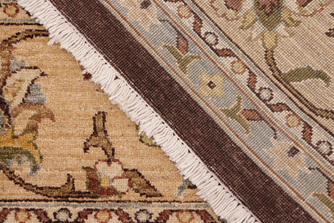 handmade Transitional Kafkaz Brown Tan Hand Knotted RECTANGLE 100% WOOL area rug 9' x 12'