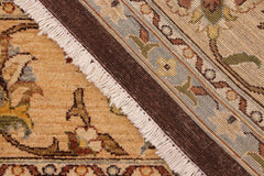 handmade Transitional Kafkaz Brown Tan Hand Knotted RECTANGLE 100% WOOL area rug 9X12