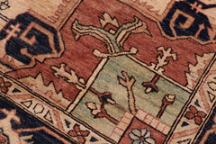 handmade Traditional Kafkaz Rust Blue Hand Knotted RECTANGLE 100% WOOL area rug 9X12