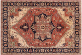 Classic Ziegler Anthony Rust/Blue Hand-Knotted Wool Rug - 9'1'' x 11'7''
