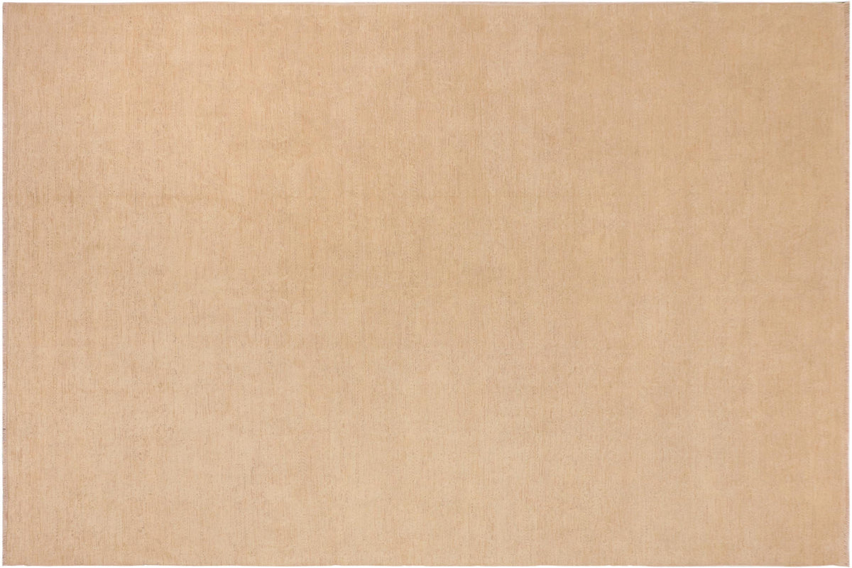 handmade Modern Kafkaz Tan Brown Hand Knotted RECTANGLE 100% WOOL area rug 10' x 14'