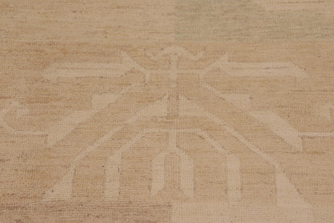 handmade Modern Kafkaz Tan Brown Hand Knotted RECTANGLE 100% WOOL area rug 10' x 13'