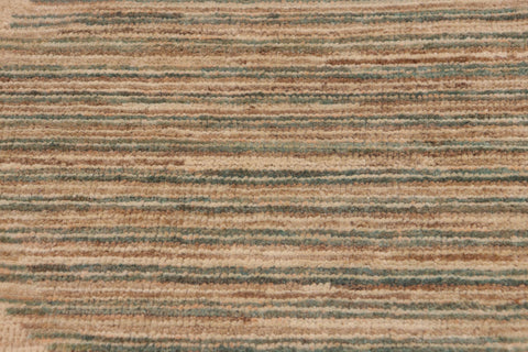 handmade Modern Kafkaz Tan Green Hand Knotted RECTANGLE 100% WOOL area rug 10' x 14'