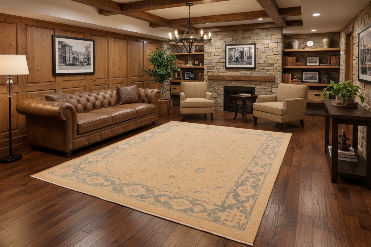 handmade Traditional Kafkaz Tan Blue Hand Knotted RECTANGLE 100% WOOL area rug 10x14