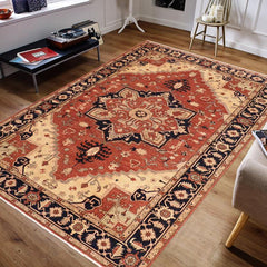 handmade Traditional Kafkaz Rust Blue Hand Knotted RECTANGLE 100% WOOL area rug 10X14