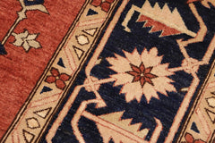 handmade Traditional Kafkaz Rust Blue Hand Knotted RECTANGLE 100% WOOL area rug 10X14