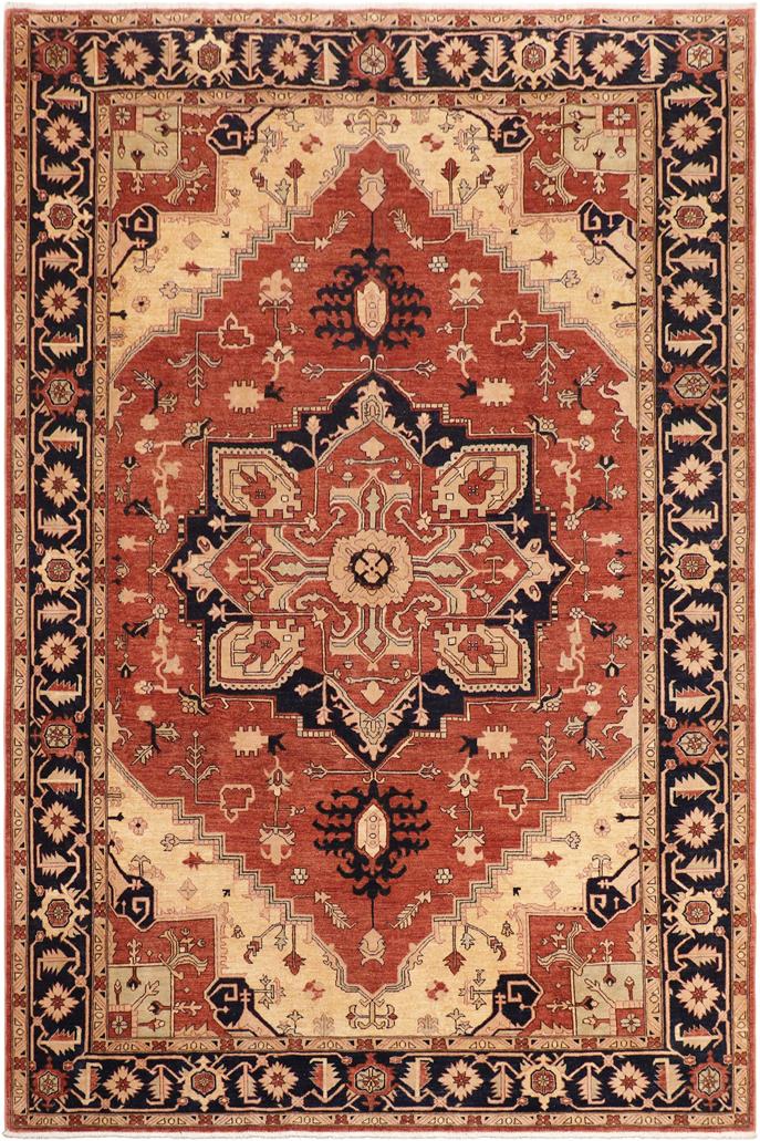 handmade Traditional Kafkaz Rust Blue Hand Knotted RECTANGLE 100% WOOL area rug 10X14