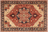 Shabby Chic Ziegler Francene Rust/Blue Hand-Knotted Wool Rug - 9'10'' x 13'10''