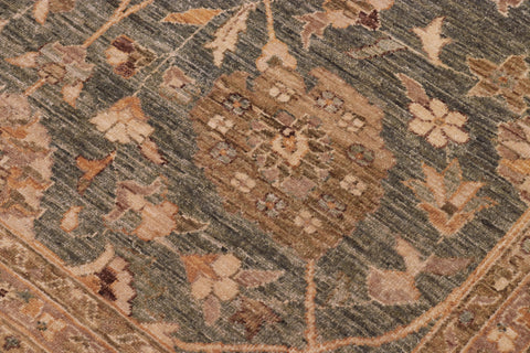 handmade Traditional Kafkaz Grayish Blu Tan Hand Knotted RECTANGLE 100% WOOL area rug 10x14