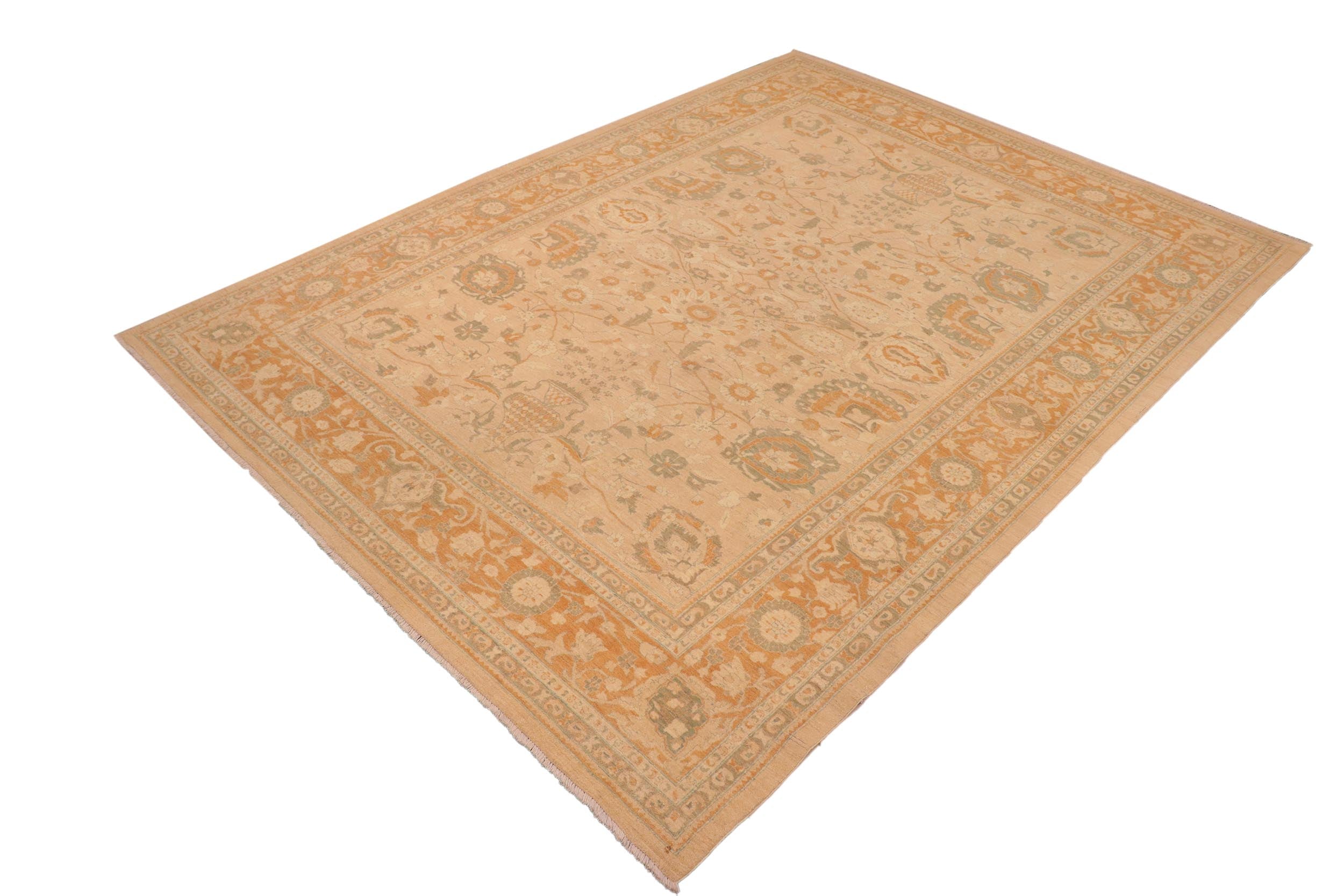 handmade Traditional Kafkaz Tan Rust Hand Knotted RECTANGLE 100% WOOL area rug 10x13