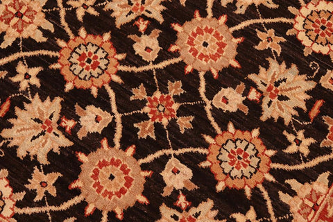 handmade Transitional Kafkaz Brown Beige Hand Knotted RECTANGLE 100% WOOL area rug 6X9