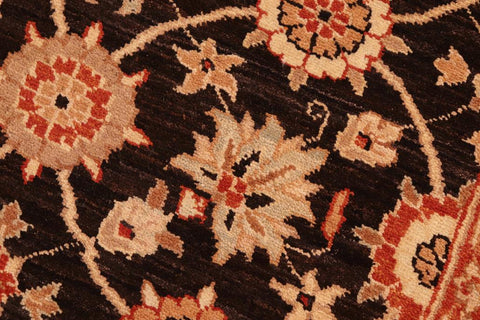 handmade Transitional Kafkaz Brown Beige Hand Knotted RECTANGLE 100% WOOL area rug 6X9