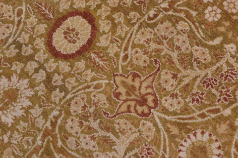 Semi-Antique Adam Matthew Green/Gold Wool Rug - 10'2''X10'2''