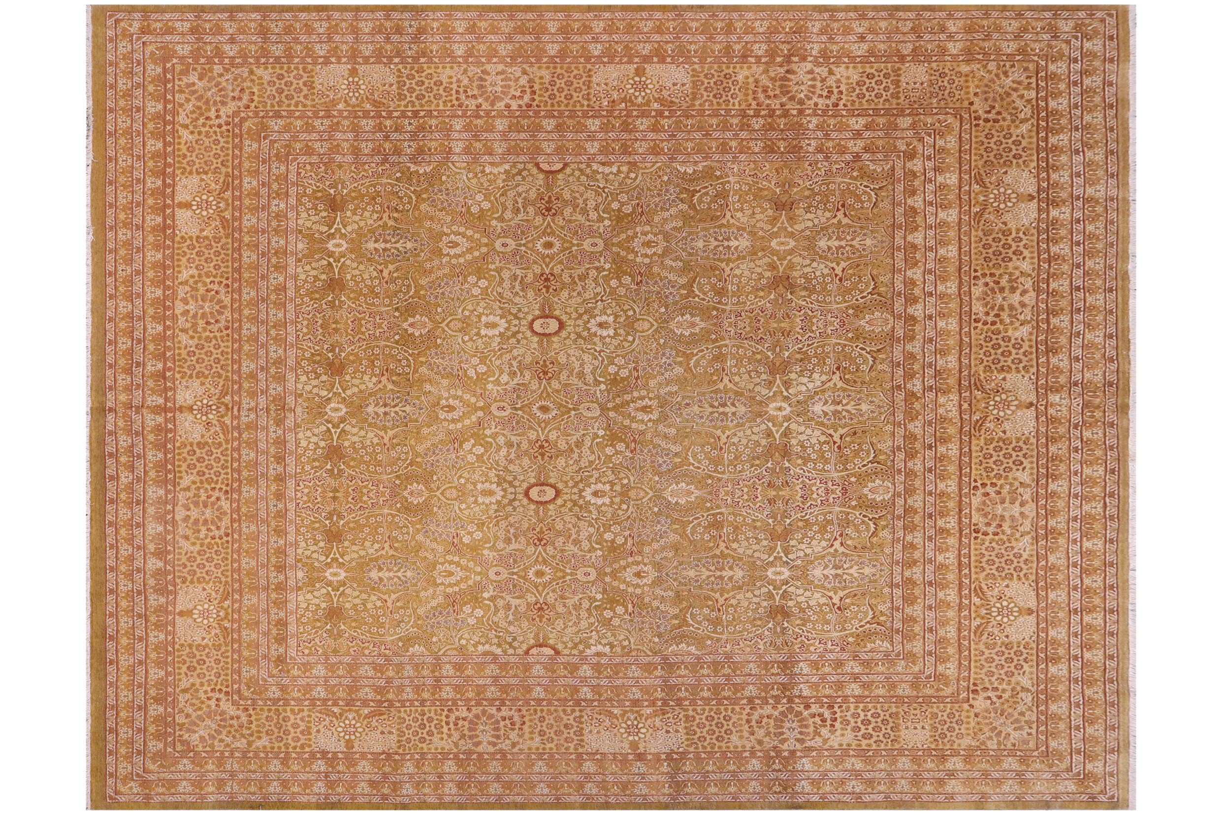 handmade Transitional Adam Green Gold Hand Knotted RECTANGLE 100% WOOL area rug 10x10