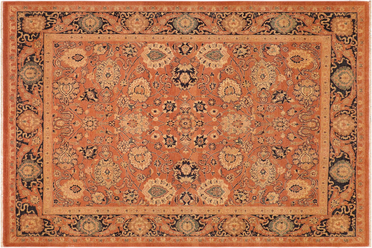 handmade Traditional Antique Rust Blue Hand Knotted RECTANGLE 100% WOOL area rug 8x9