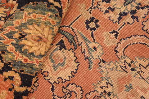 handmade Traditional Antique Rust Blue Hand Knotted RECTANGLE 100% WOOL area rug 8x9