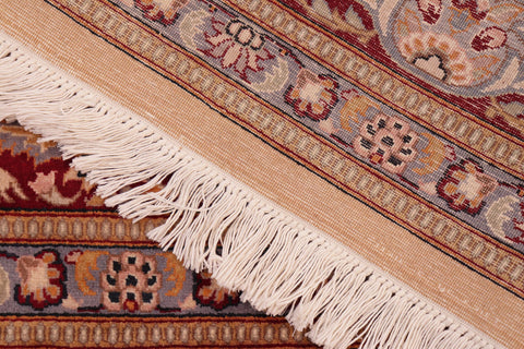 handmade Transitional Mujahid Tan Red Hand Knotted RECTANGLE 100% WOOL area rug 8x10