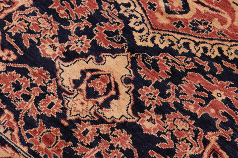 handmade Traditional Kafkaz Blue Orange Hand Knotted RECTANGLE 100% WOOL area rug 6' x 9'