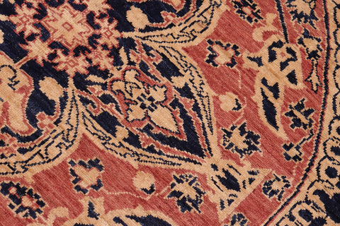 handmade Traditional Kafkaz Blue Orange Hand Knotted RECTANGLE 100% WOOL area rug 6' x 9'