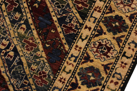 handmade Transitional Kafkaz Blue Ivory Hand Knotted RUNNER 100% WOOL area rug 3X25