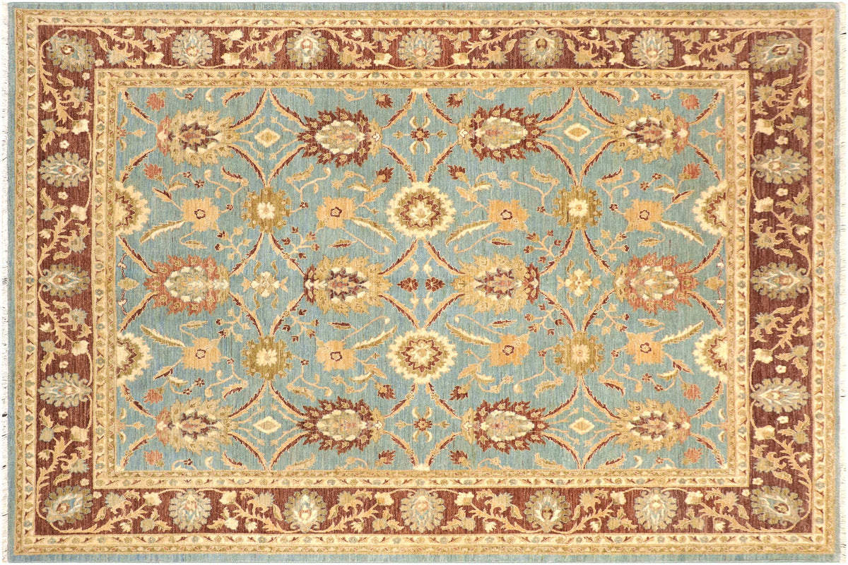 handmade Traditional Kafkaz Blue Brown Hand Knotted RECTANGLE 100% WOOL area rug 8x10