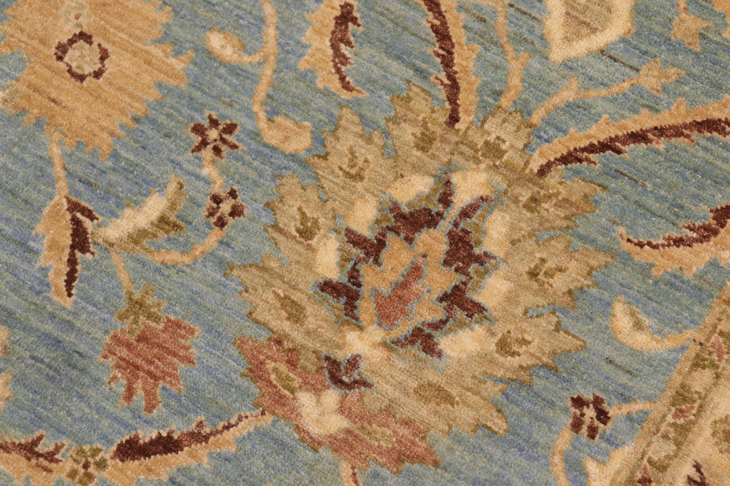 handmade Traditional Kafkaz Blue Brown Hand Knotted RECTANGLE 100% WOOL area rug 8x10