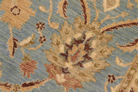 handmade Traditional Kafkaz Blue Brown Hand Knotted RECTANGLE 100% WOOL area rug 8x10