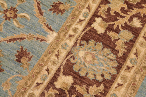 handmade Traditional Kafkaz Blue Brown Hand Knotted RECTANGLE 100% WOOL area rug 8x10