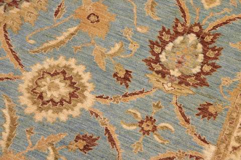 handmade Traditional Kafkaz Blue Brown Hand Knotted RECTANGLE 100% WOOL area rug 8x10