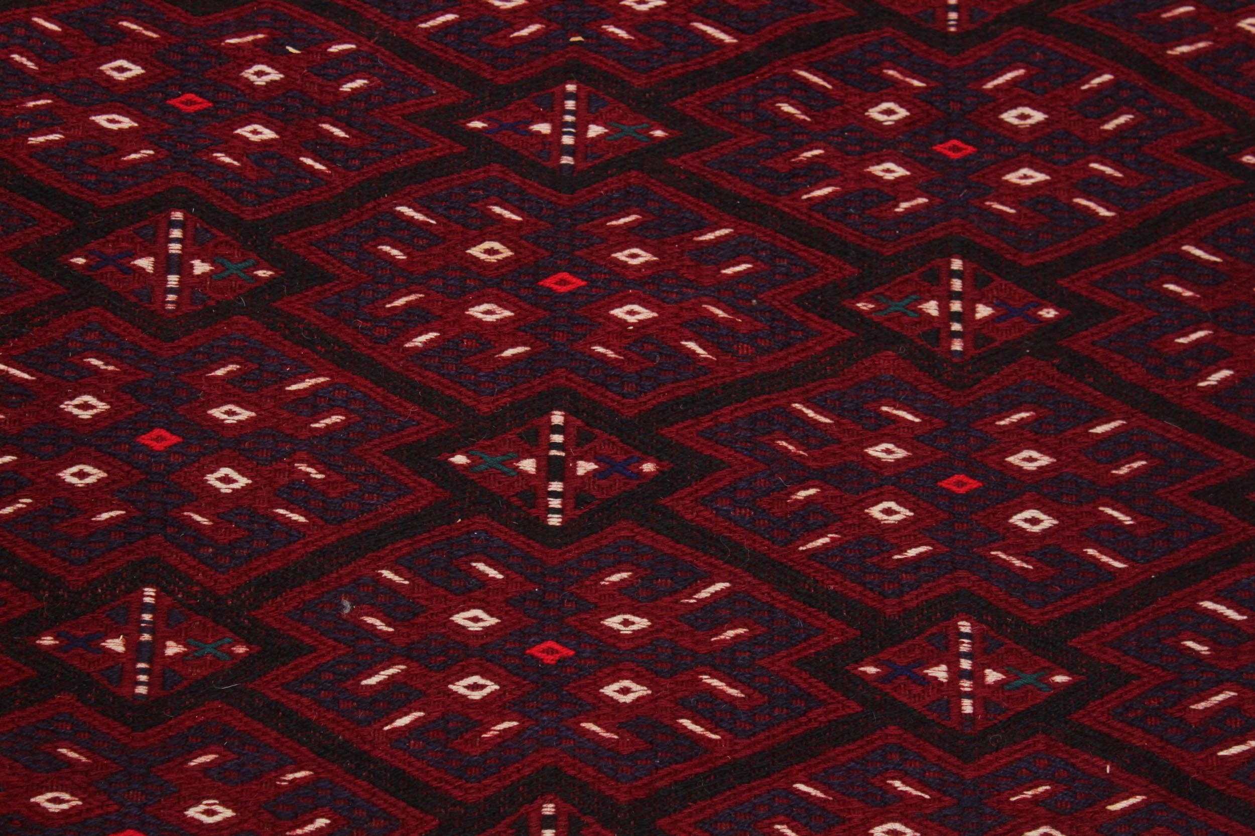 handmade Geometric Soumakh Red Ivory Hand-Woven RECTANGLE 100% WOOL area rug 6x12