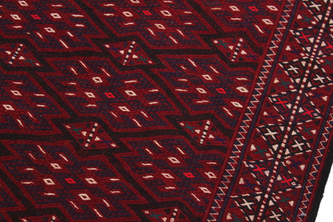 handmade Geometric Soumakh Red Ivory Hand-Woven RECTANGLE 100% WOOL area rug 6x12