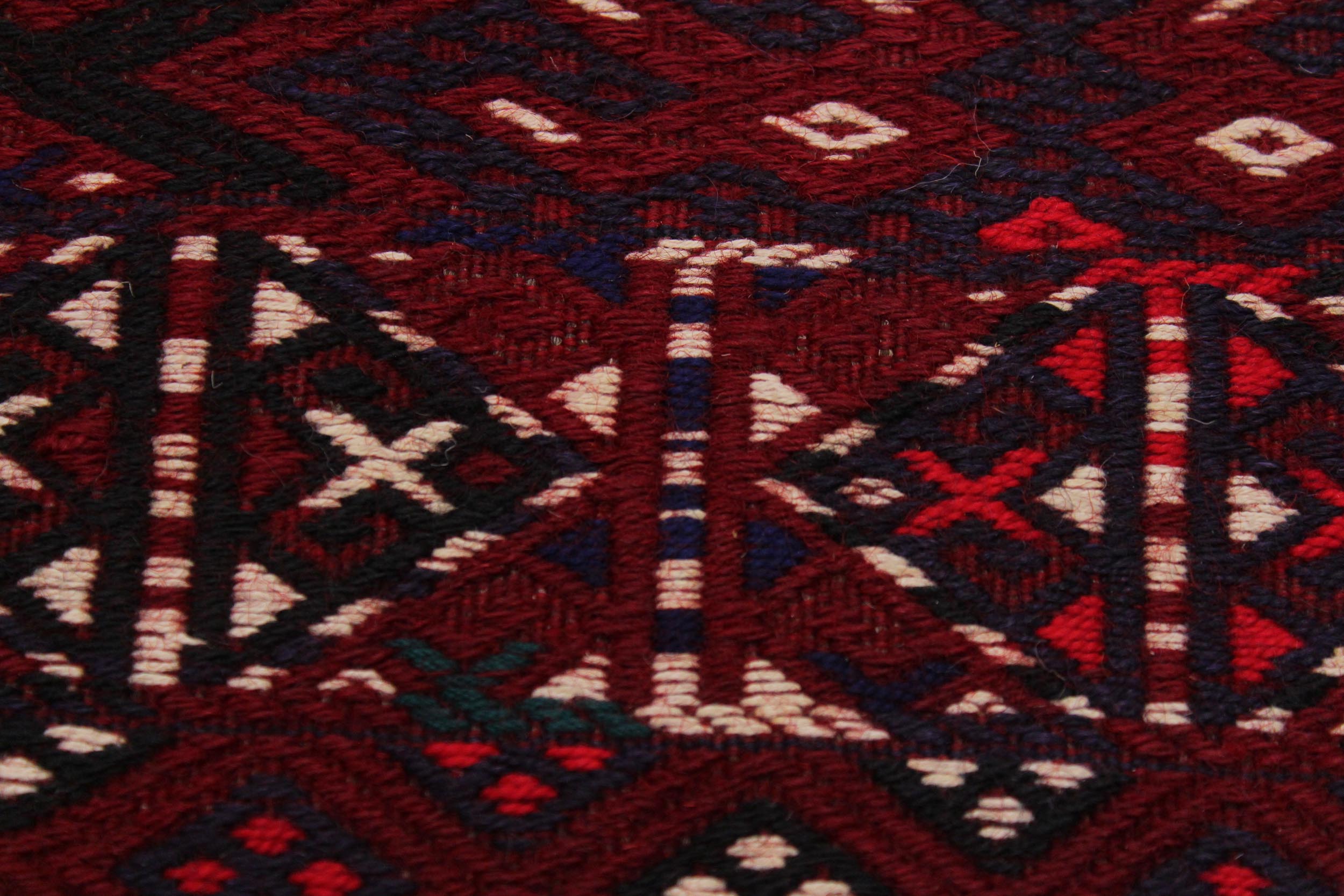 handmade Geometric Soumakh Red Ivory Hand-Woven RECTANGLE 100% WOOL area rug 6x12