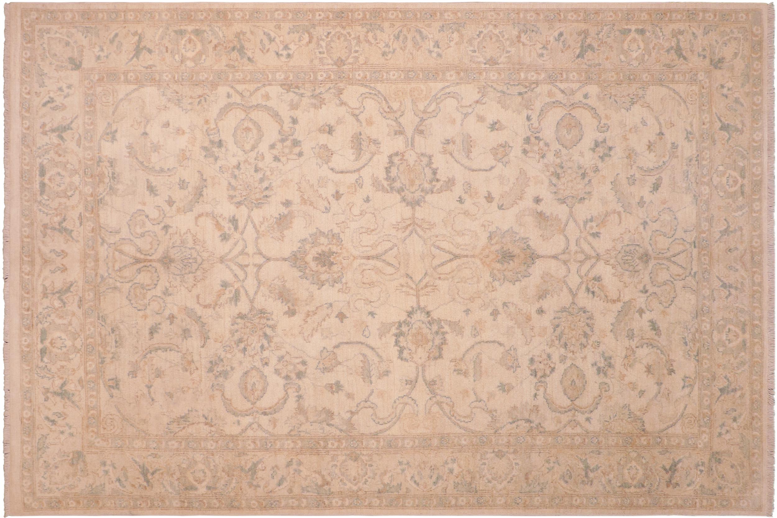 handmade Traditional Kafkaz Beige Gray Hand Knotted RECTANGLE 100% WOOL area rug 6x9
