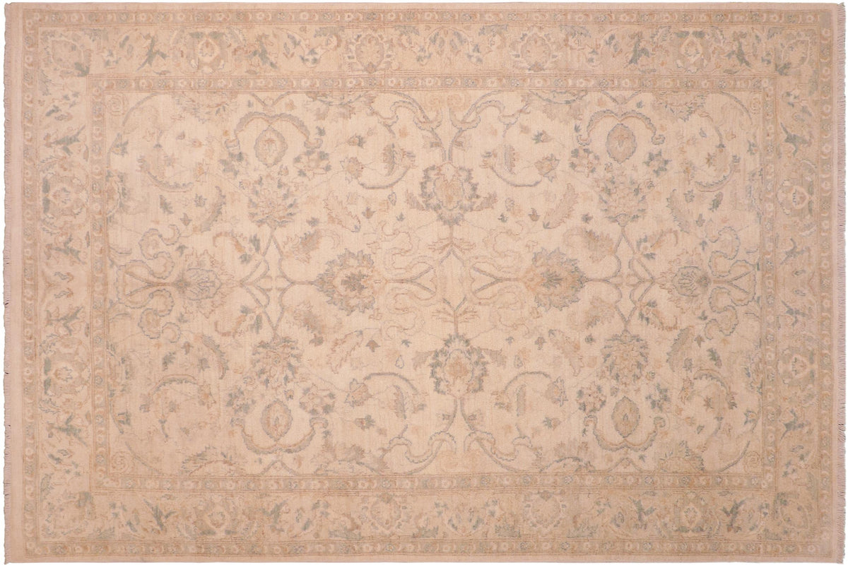 handmade Traditional Kafkaz Beige Gray Hand Knotted RECTANGLE 100% WOOL area rug 6x9