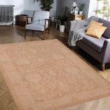 handmade Traditional Lahore Brown Tan Hand Knotted RECTANGLE 100% WOOL area rug 6 x 9