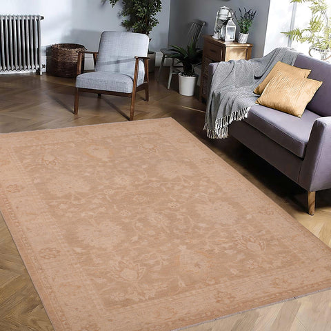 handmade Traditional Kafkaz Brown Tan Hand Knotted RECTANGLE 100% WOOL area rug 6x9