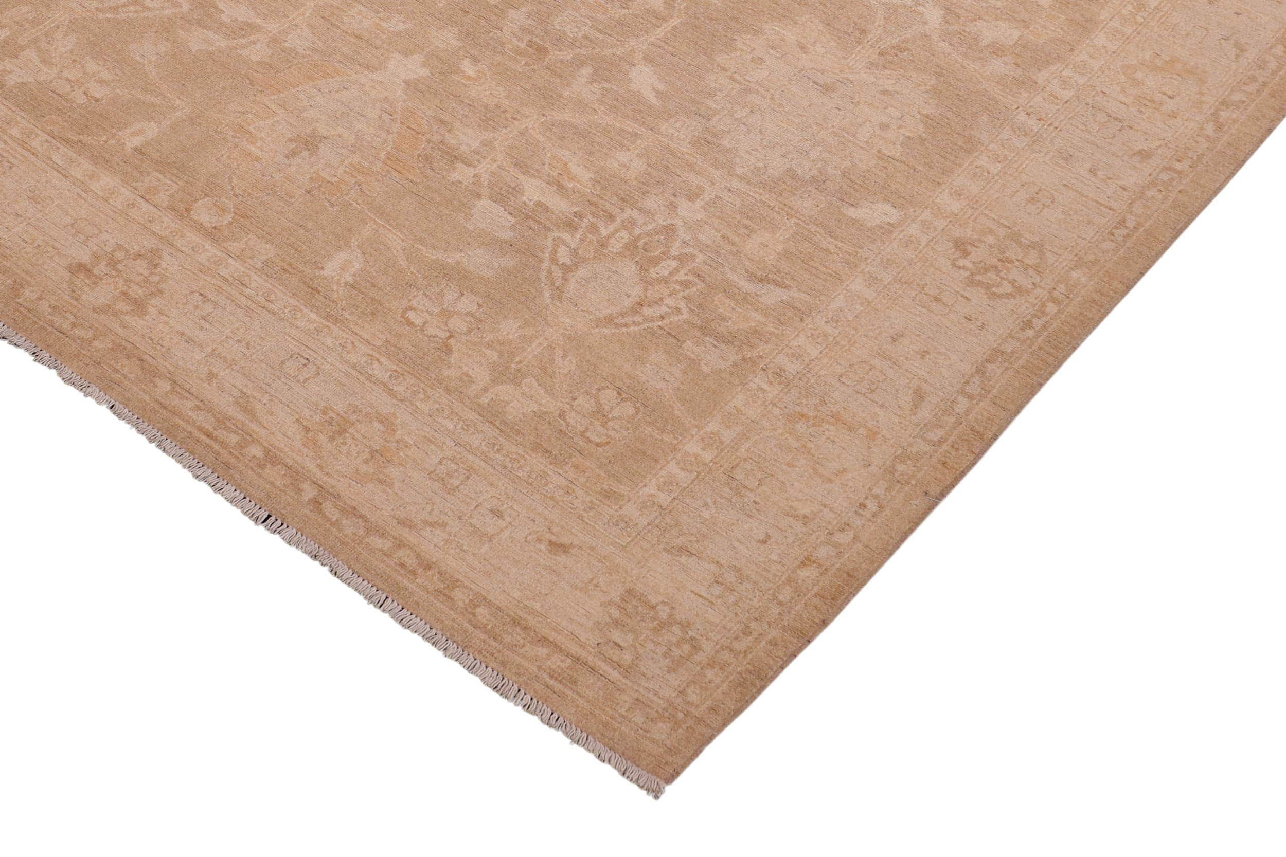 handmade Traditional Kafkaz Brown Tan Hand Knotted RECTANGLE 100% WOOL area rug 6x9