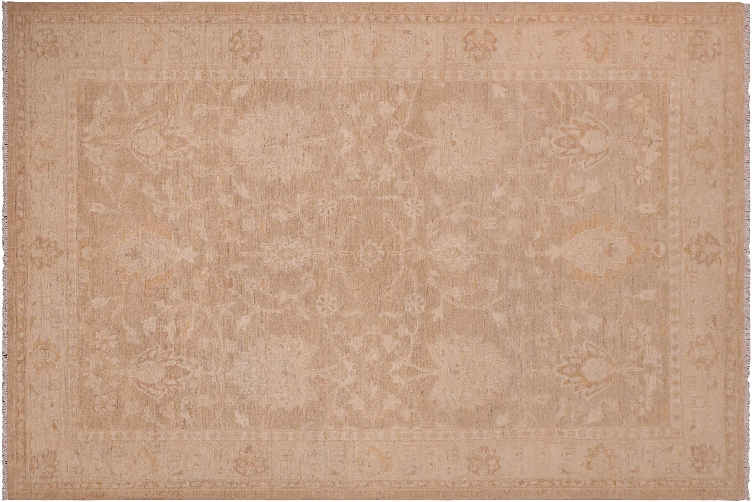 handmade Traditional Kafkaz Brown Tan Hand Knotted RECTANGLE 100% WOOL area rug 6x9