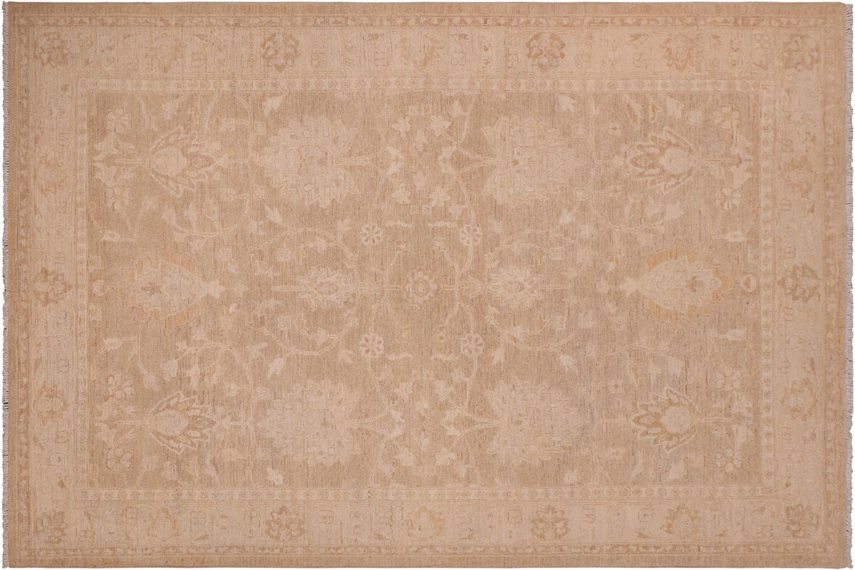 handmade Traditional Kafkaz Brown Tan Hand Knotted RECTANGLE 100% WOOL area rug 6x9