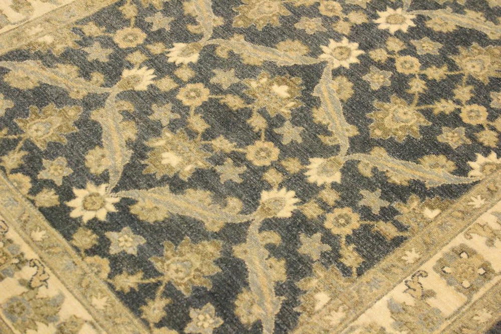 handmade Transitional Kafkaz Charcoal Blue Hand Knotted RECTANGLE 100% WOOL area rug 4X6