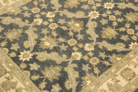 handmade Transitional Kafkaz Charcoal Blue Hand Knotted RECTANGLE 100% WOOL area rug 4X6