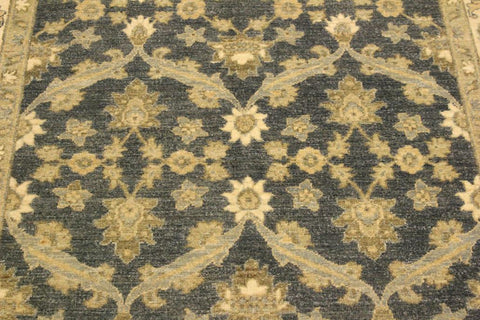 handmade Transitional Kafkaz Charcoal Blue Hand Knotted RECTANGLE 100% WOOL area rug 4X6