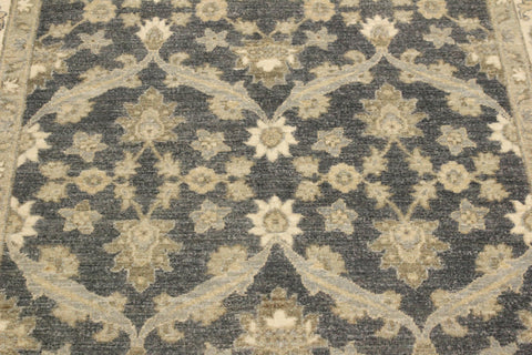 handmade Transitional Kafkaz Charcoal Blue Hand Knotted RECTANGLE 100% WOOL area rug 4' x 6'