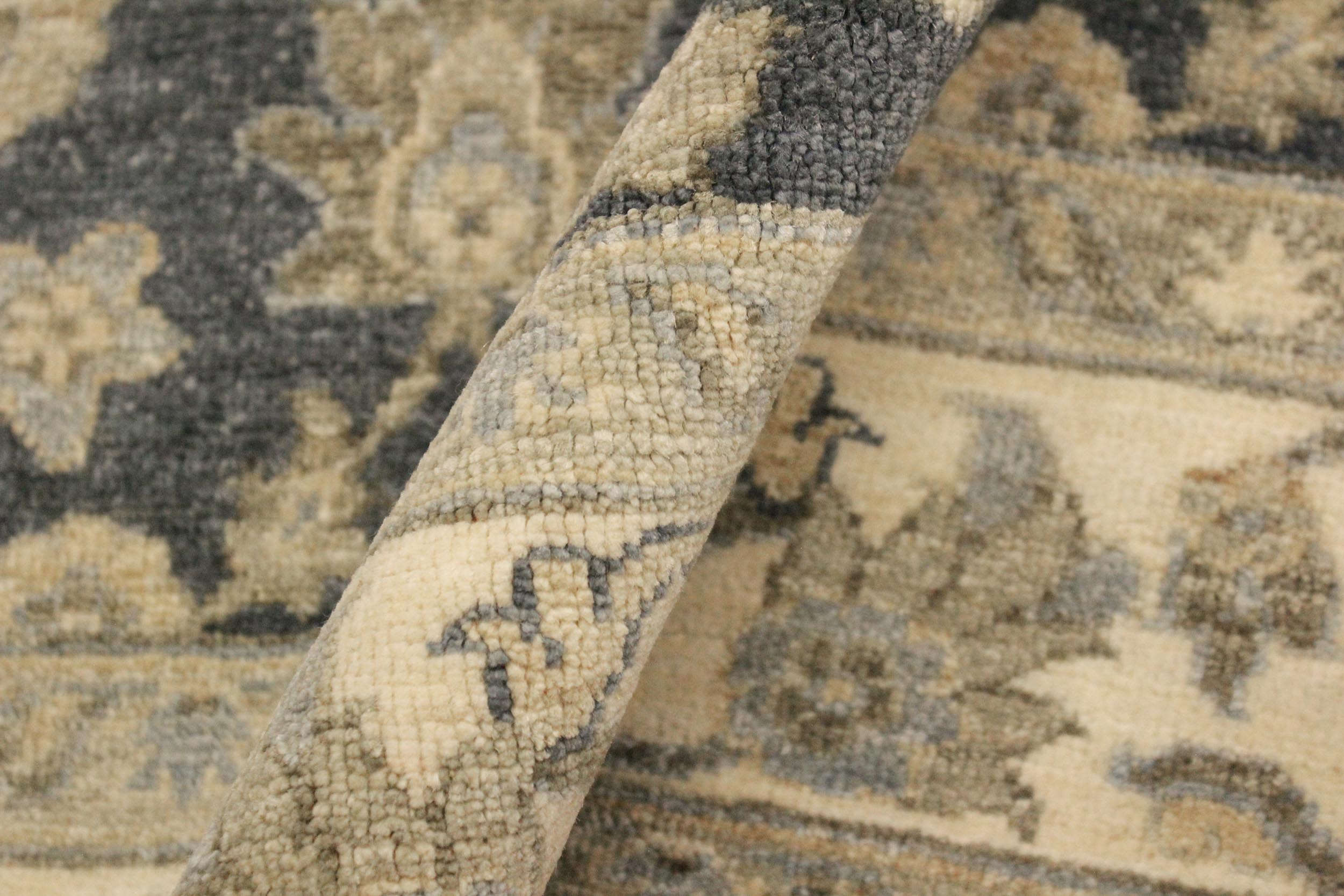 handmade Transitional Kafkaz Charcoal Blue Hand Knotted RECTANGLE 100% WOOL area rug 4' x 6'