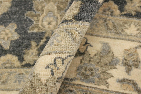 handmade Transitional Kafkaz Charcoal Blue Hand Knotted RECTANGLE 100% WOOL area rug 4' x 6'