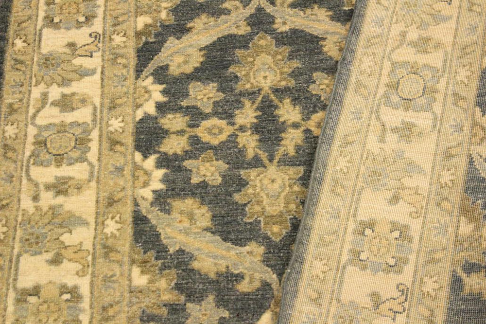 handmade Transitional Kafkaz Charcoal Blue Hand Knotted RECTANGLE 100% WOOL area rug 4X6