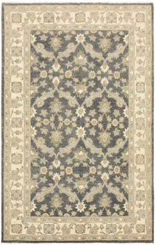 handmade Transitional Kafkaz Charcoal Blue Hand Knotted RECTANGLE 100% WOOL area rug 4X6