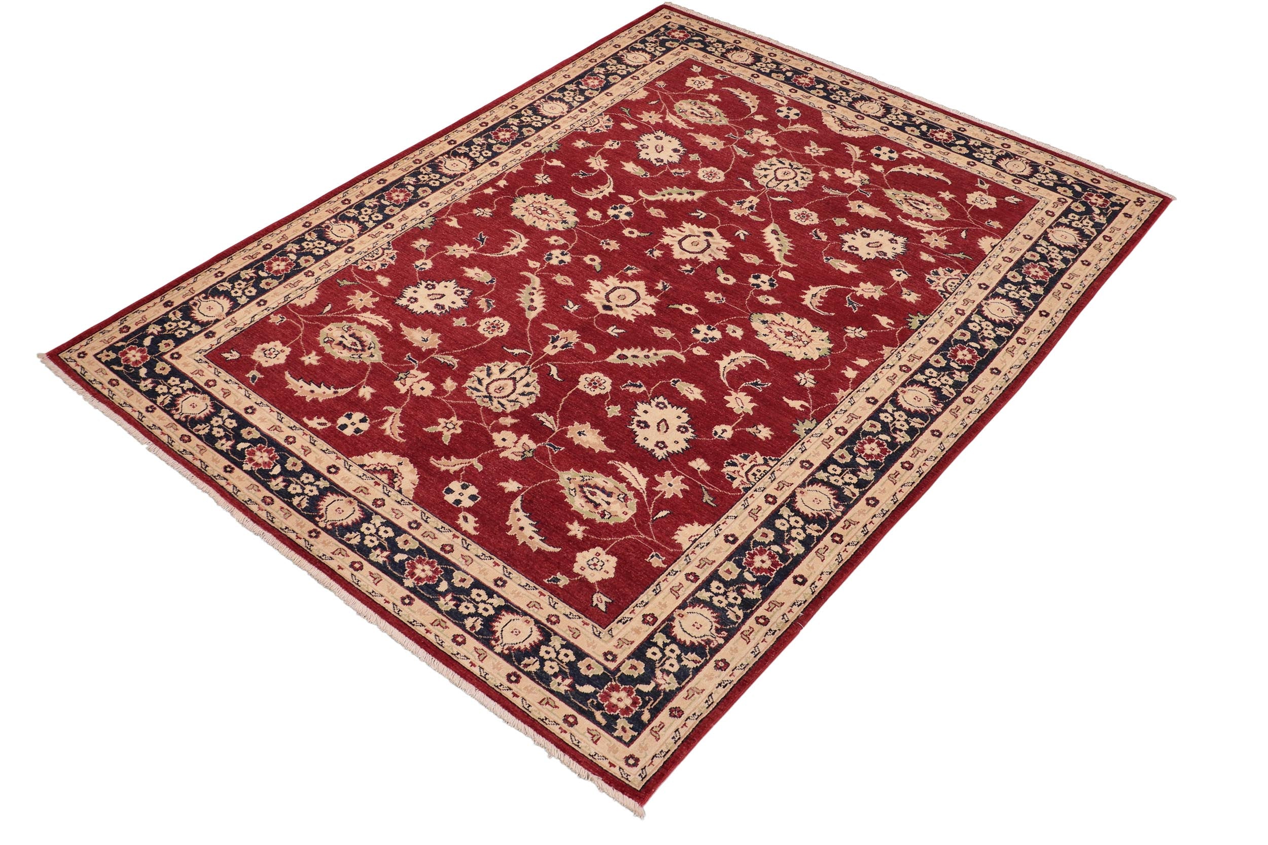 handmade Traditional Kafkaz Red Blue Hand Knotted RECTANGLE 100% WOOL area rug 6x9