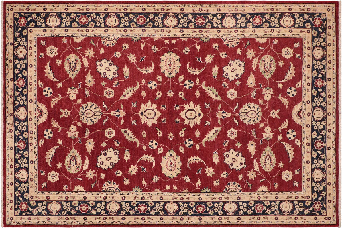 handmade Traditional Kafkaz Red Blue Hand Knotted RECTANGLE 100% WOOL area rug 6x9