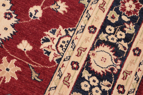handmade Traditional Kafkaz Red Blue Hand Knotted RECTANGLE 100% WOOL area rug 6x9